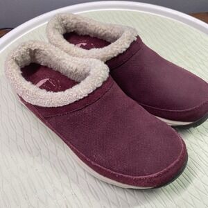 Merrell Burgundy Mules with Cream Lining